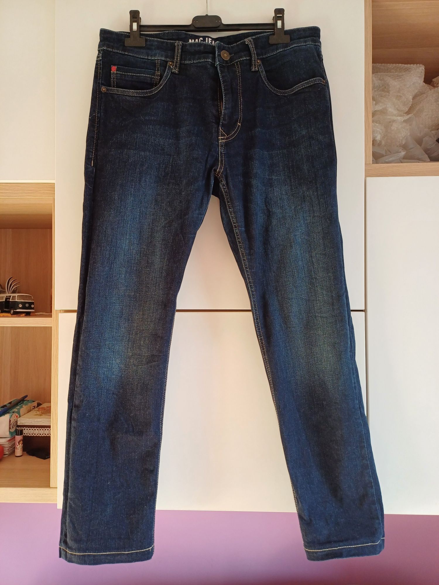 Jeansy straight wysoki stan XL 42 mac jeans