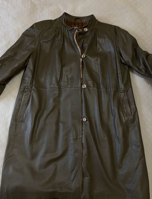 Жіноча дублянка з натуральної шкіри і овчини, розмір 44, Італія