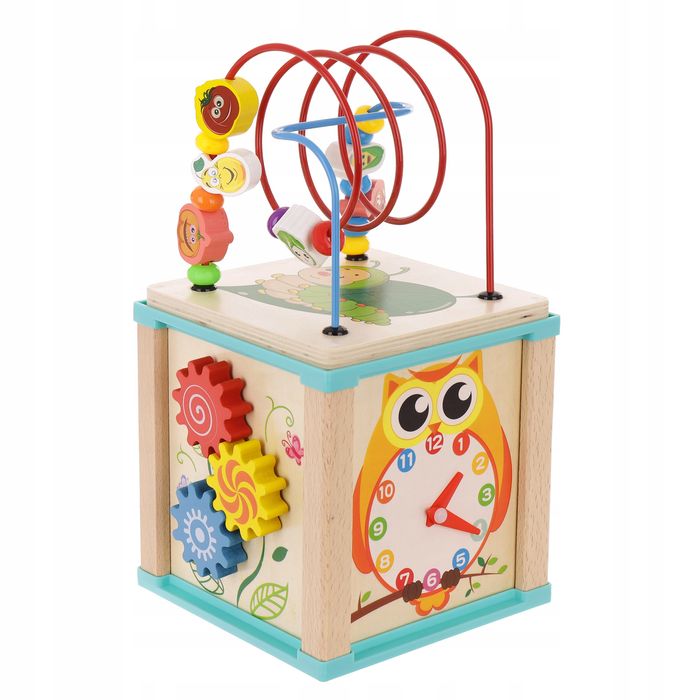 lt332 kostka montessori drewniana przeplatanka labirynt mula