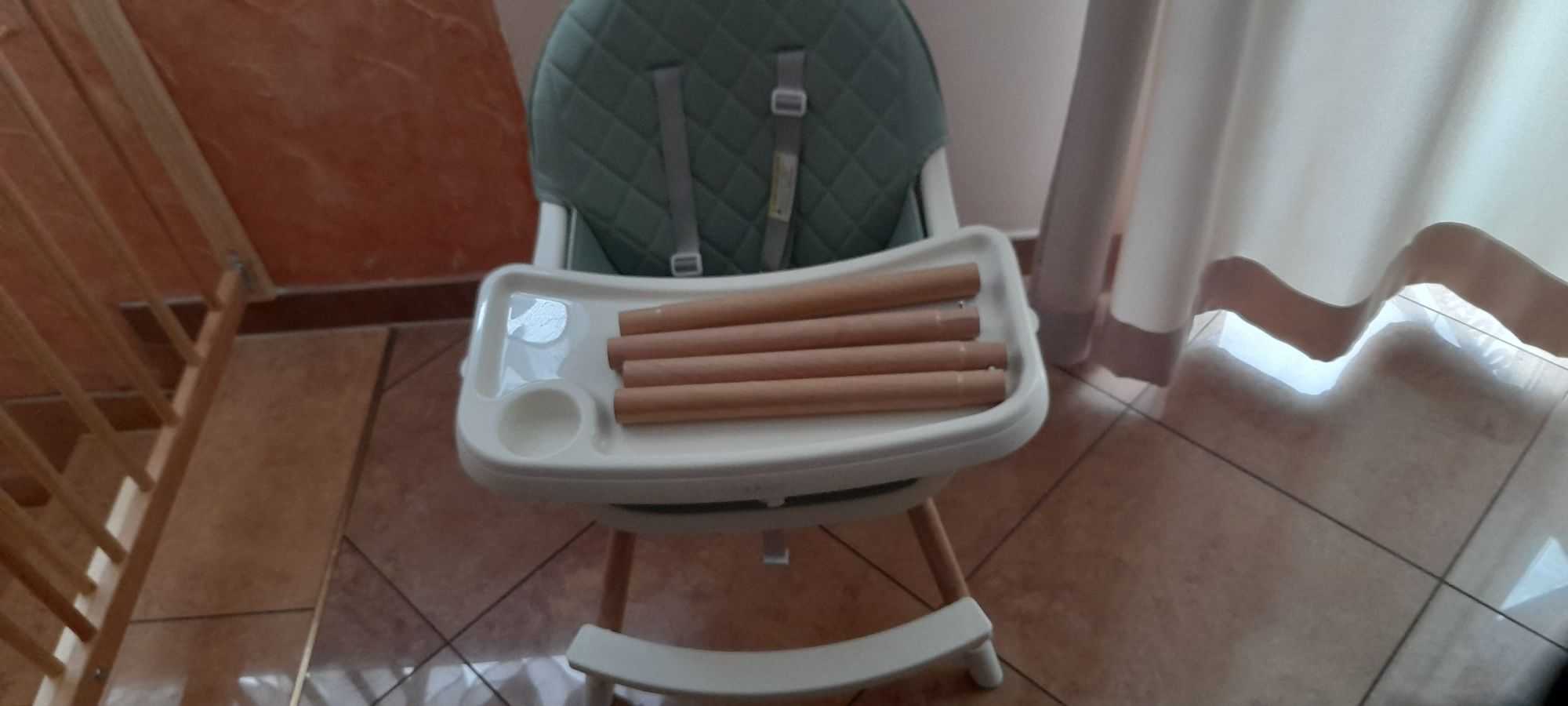 Krzesełko Do Karmienia Dla Dzieci Regulowane Fotelik 3w1 Tacka