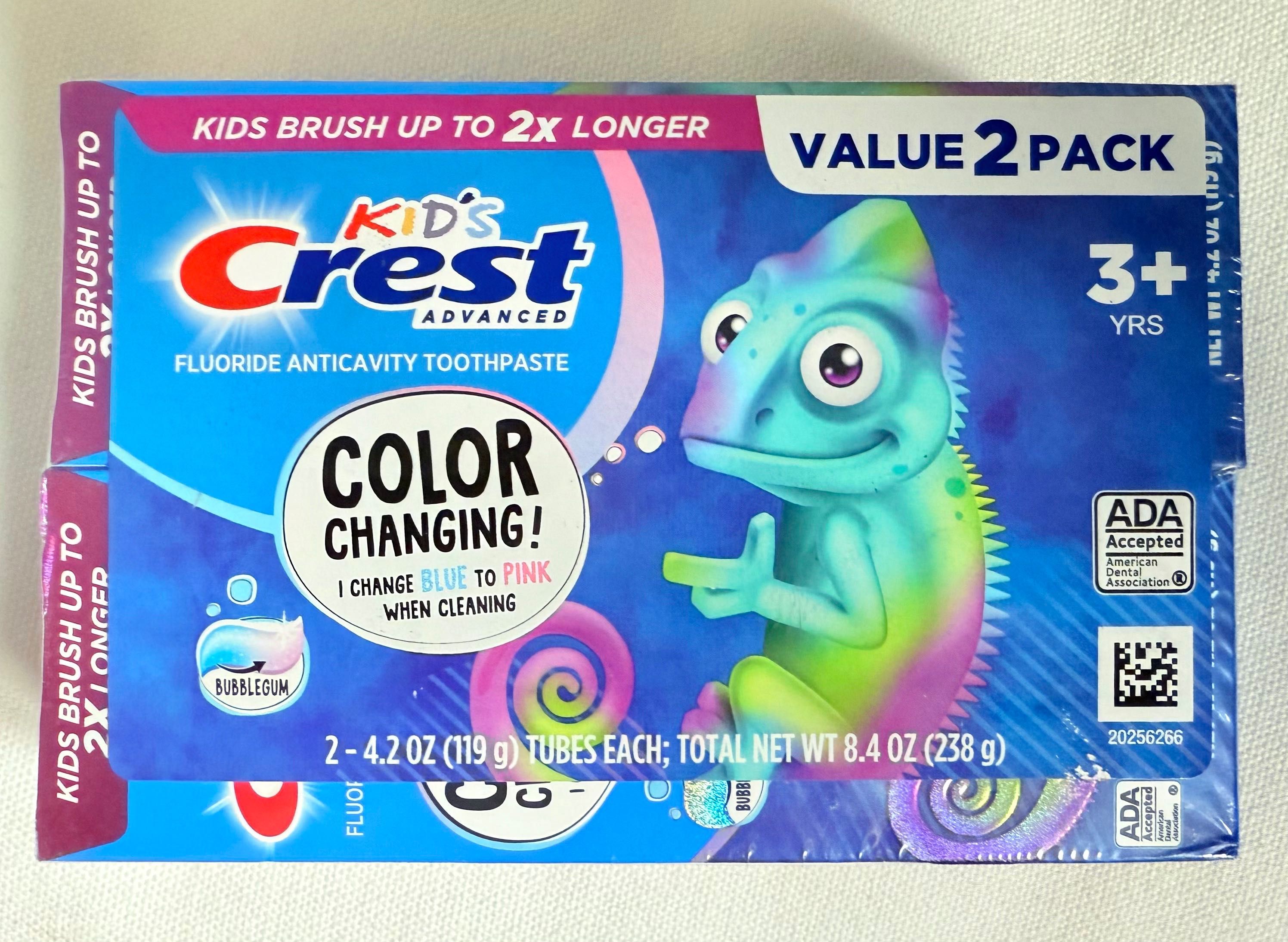 Pasta do zębów Crest Kameleon dla dzieci zmieniająca kolor z USA-1 szt