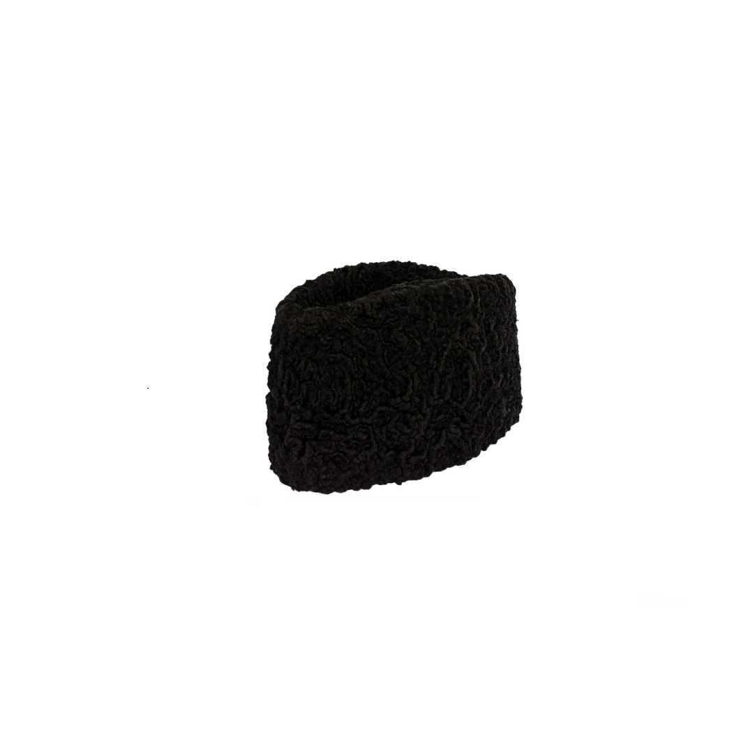 Boné Karakul feito à mão, chapéu de inverno para diplomata (black)
