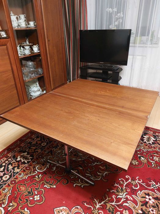 Ława drewniana, rozkładana z lat 80-tych