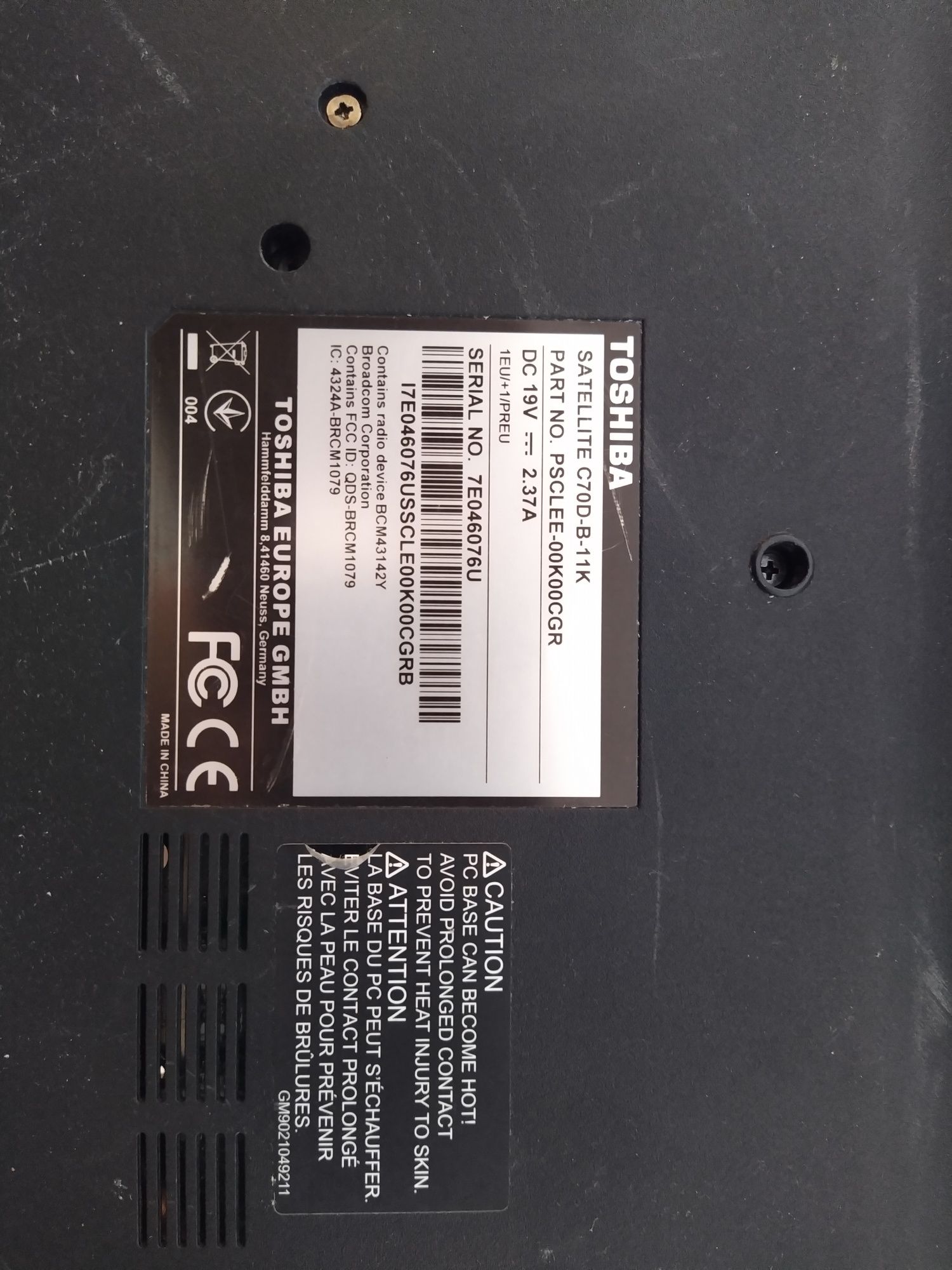 Laptop Toshiba satellite C70D-B-11K