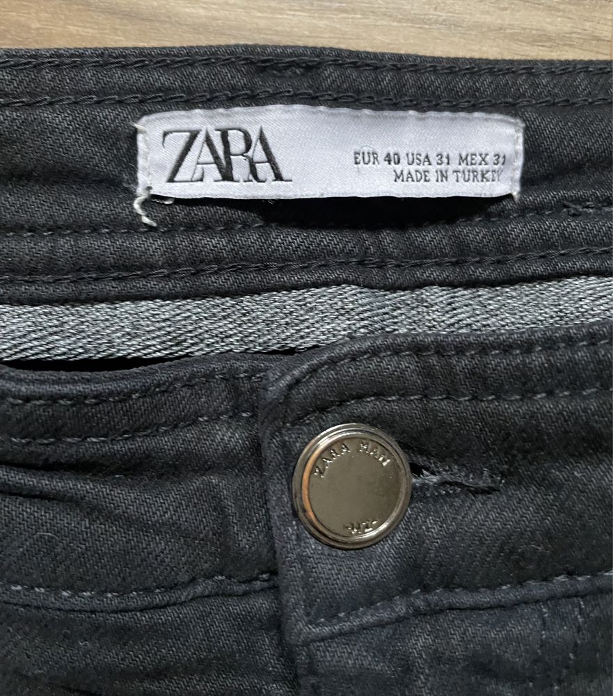 Męskie czarne keansowe spodnie Zara rozmiar: 31 Slim Fit