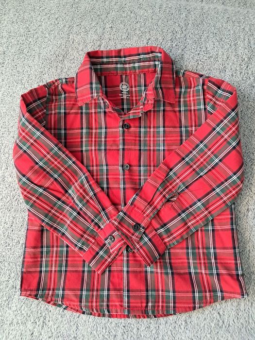 Świąteczna koszula w kratkę 98/104