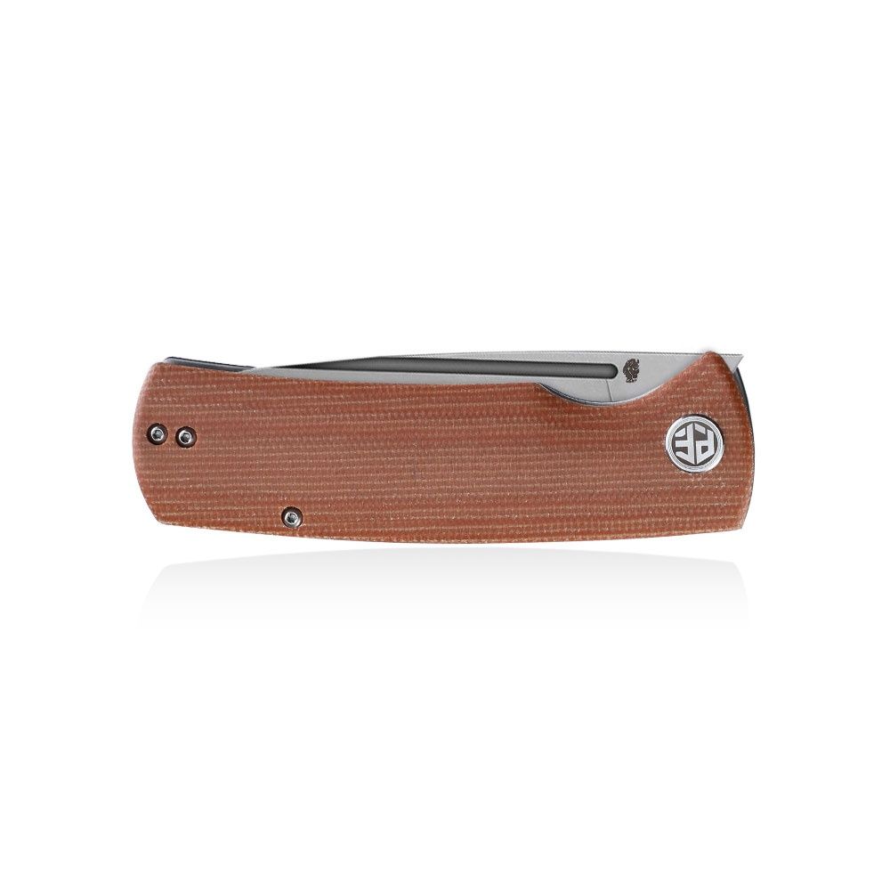 Nóż składany Petrified Fish Beluga PF-P01 KMP Brown Micarta/ nowy.