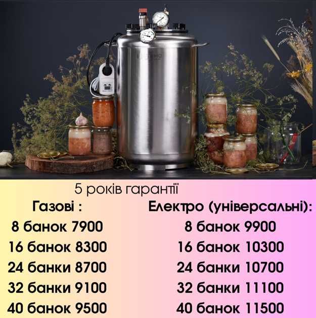 автоклави заводські  - газовий,  електричний / электрический + рецепти