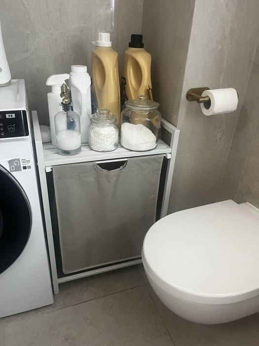 Kosz na pranie szaro bezowy