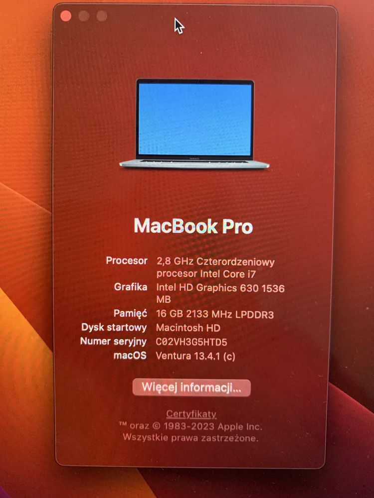 MacBook Pro 2017 15”