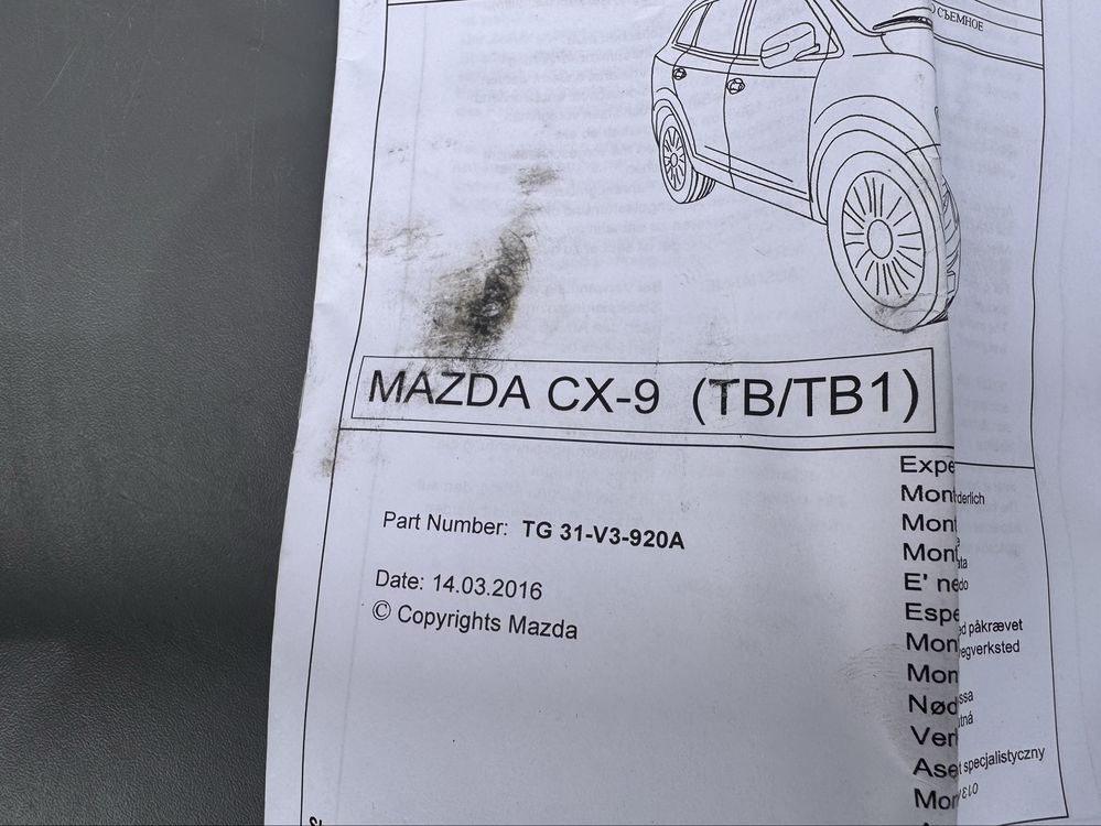 Mazda cx-9 hak holowniczy nowy oryginalny