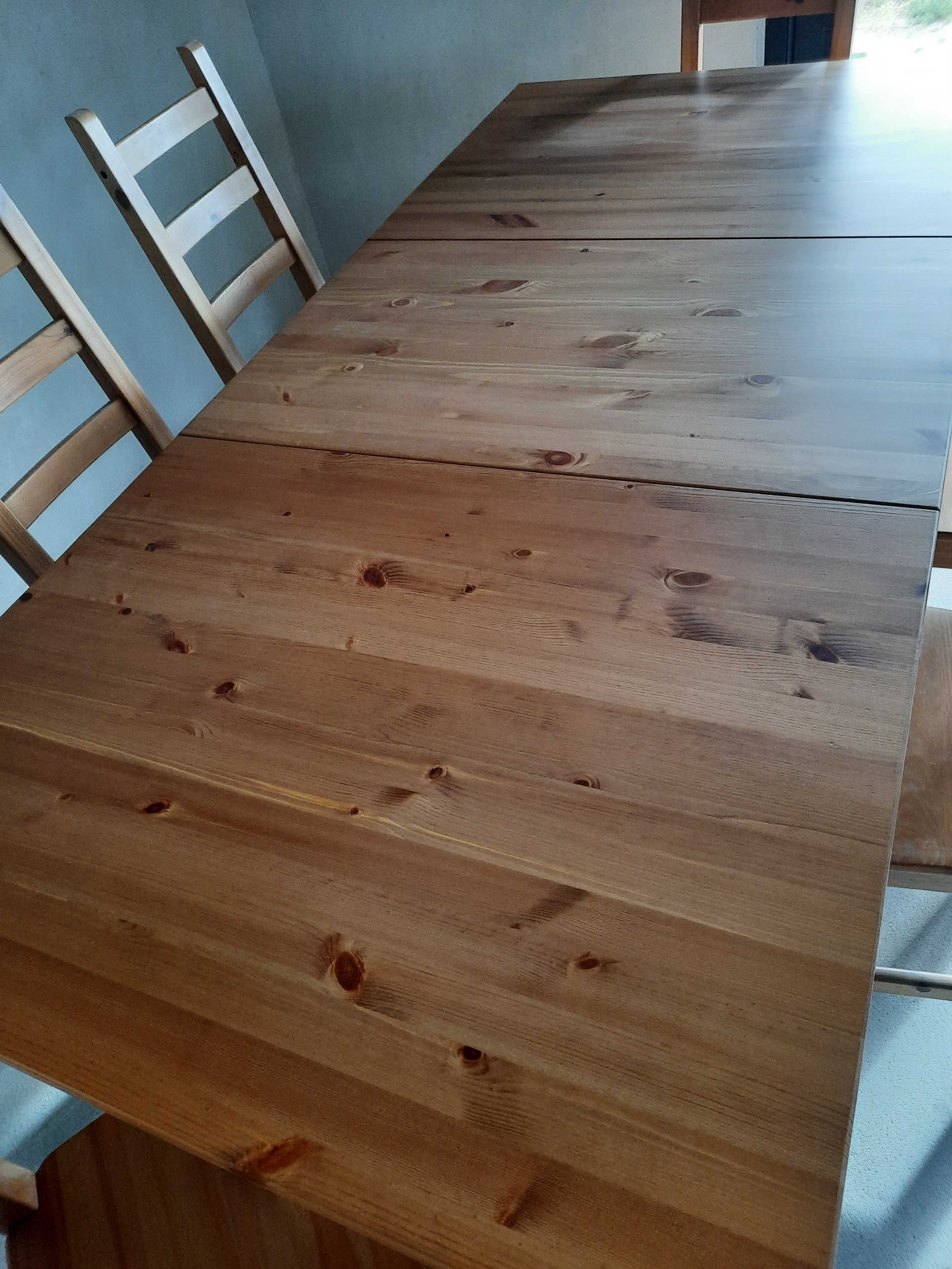 Stół drewniany Stornas Ikea i 6 krzeseł Kaustby