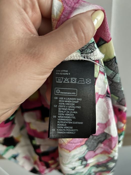 Kolorowa sukienka na jedno ramie H&M