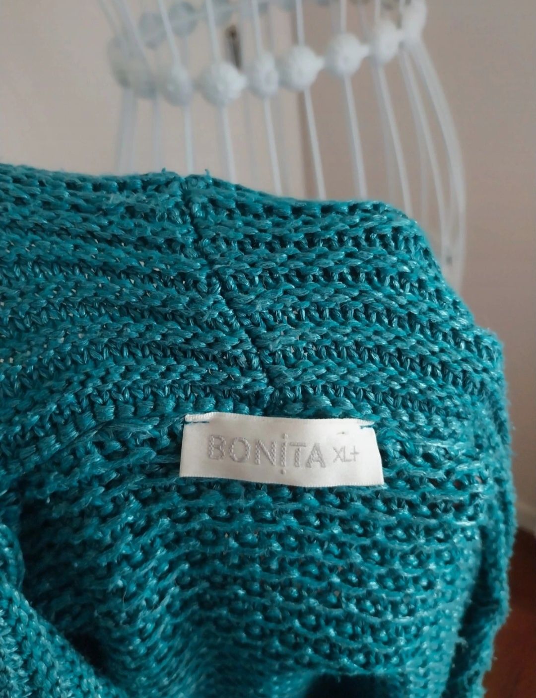 Cardigan azul turquesa | Bonita Germany | Tamanho XL oversize