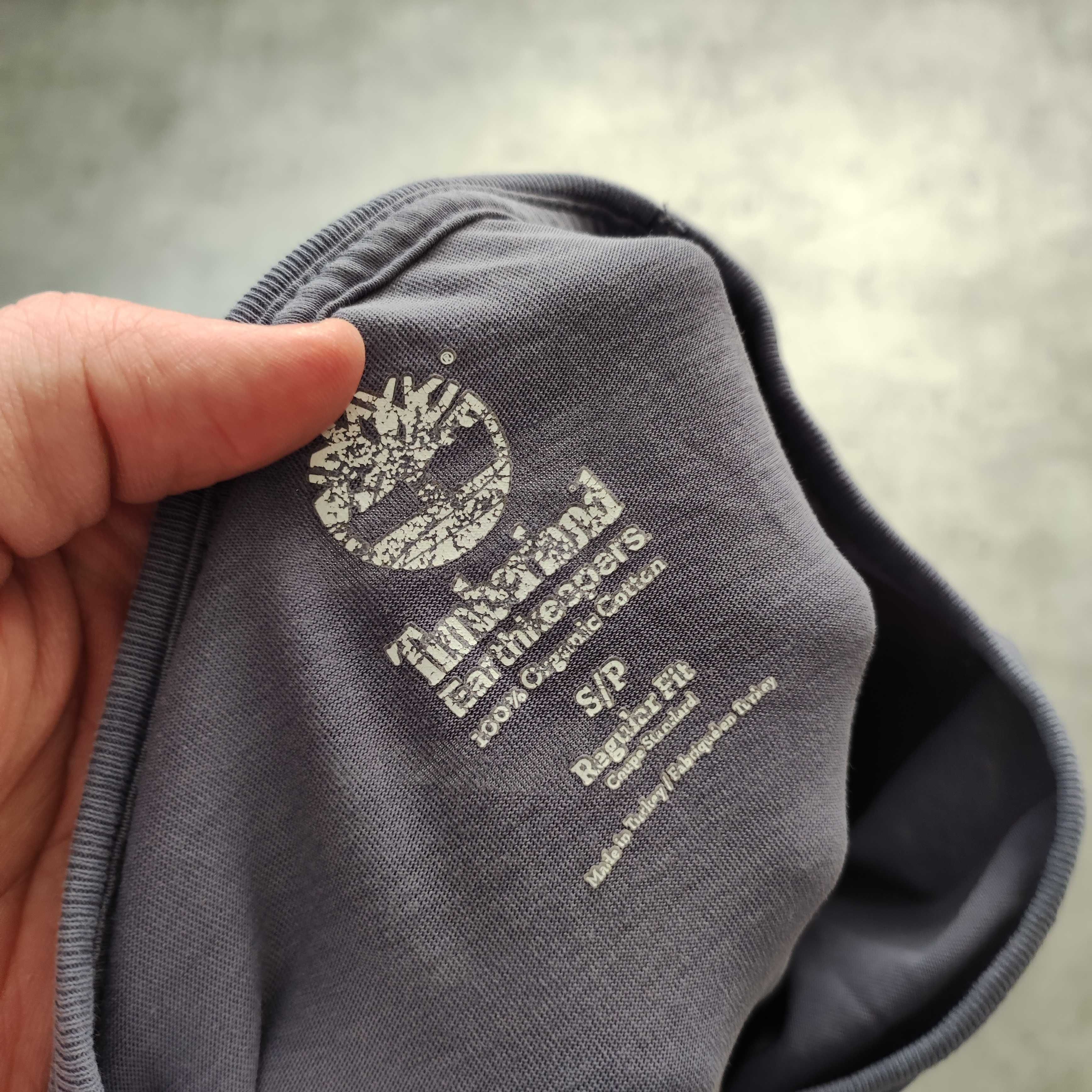 MĘSKA Koszulka PREMIUM Granatowa Duże Logo Szara Timberland Bawełna