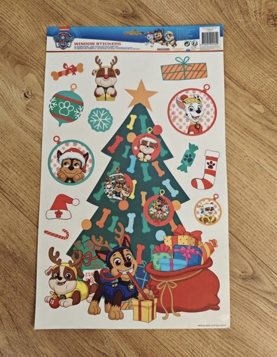 Dekoracje świąteczne naklejki świąteczne na okna Psi Patrol, Paw Patro