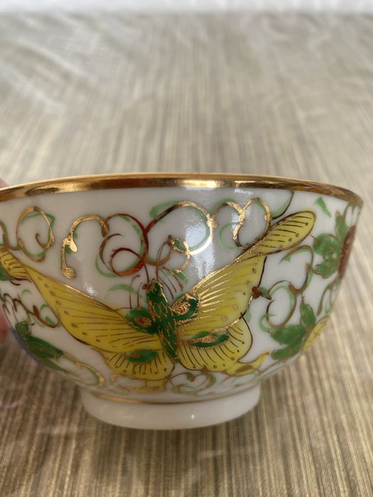 Tigela de melão família rosa em porcelana chinesa