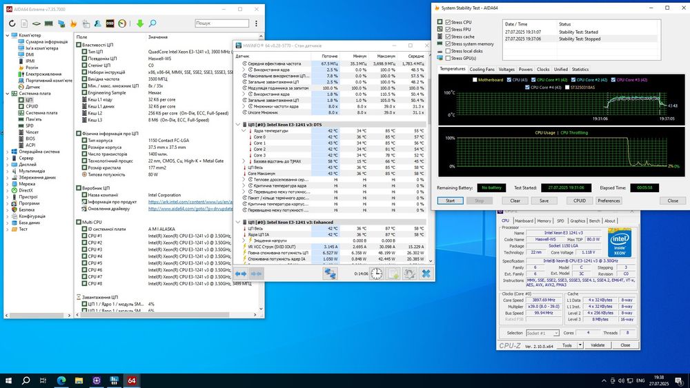 Комплект s1150, Intel Xeon E3-1241V3 3.5 GHz + ASRock H97M Pro4