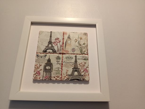 Obraz Paryż Londyn wieża Eiffla do pokoju dziecięcego