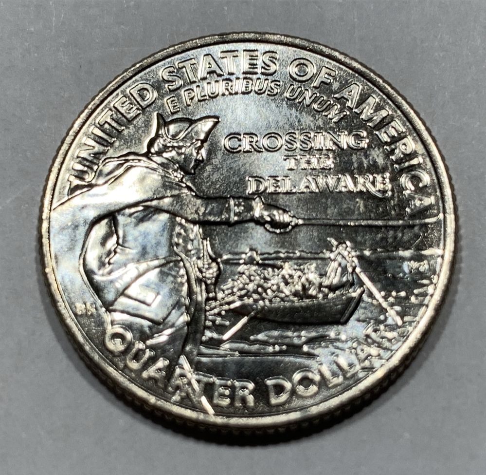 Ćwierćdolarówka US quarter Crossing the Delaware stan menniczy