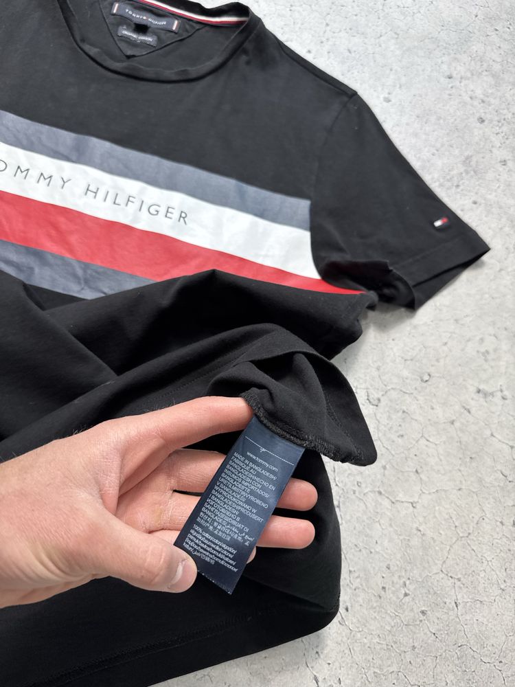 Мужская Футболка Tommy Hilfiger С Большим Логотипом Оригинал S-M