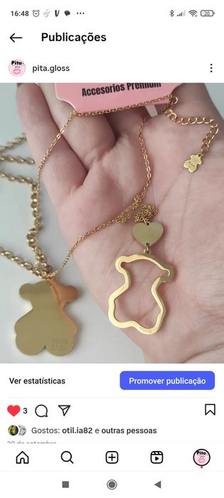 Fio com pingente ursinho