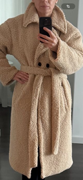 Екошуба з поясом  , пальто хутряне на синтепоні