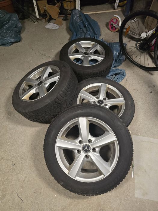 Koła alufelgi 16 mercedes (opony zimowe, super stan)