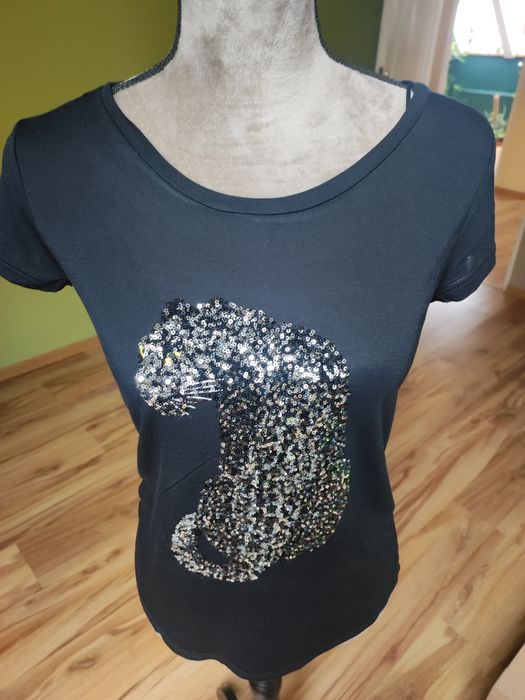 T-shirt damski z cekinami,