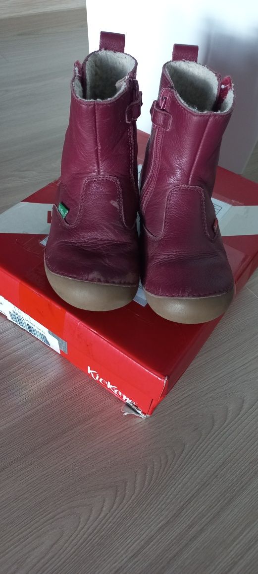 Superfit Kickers magenta 25  kozaki skórzane na rzep zimowe botki ocie