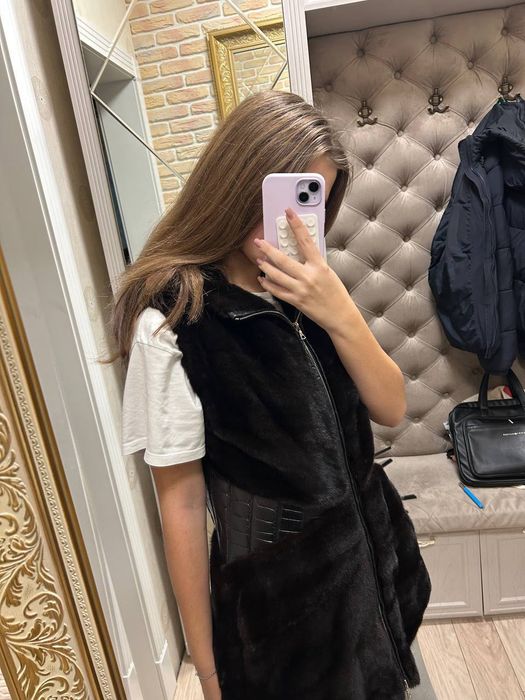 Жилетка норкова Blackglama + крокодил