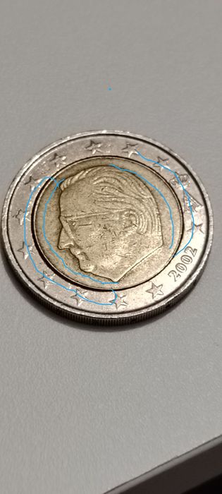 2 Euros 2002 Bélgica Com defeito