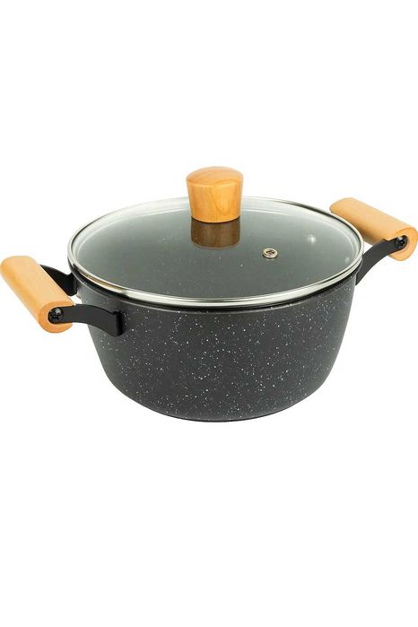 Кастрюля с мраморным антипригарным покрытием 6 л