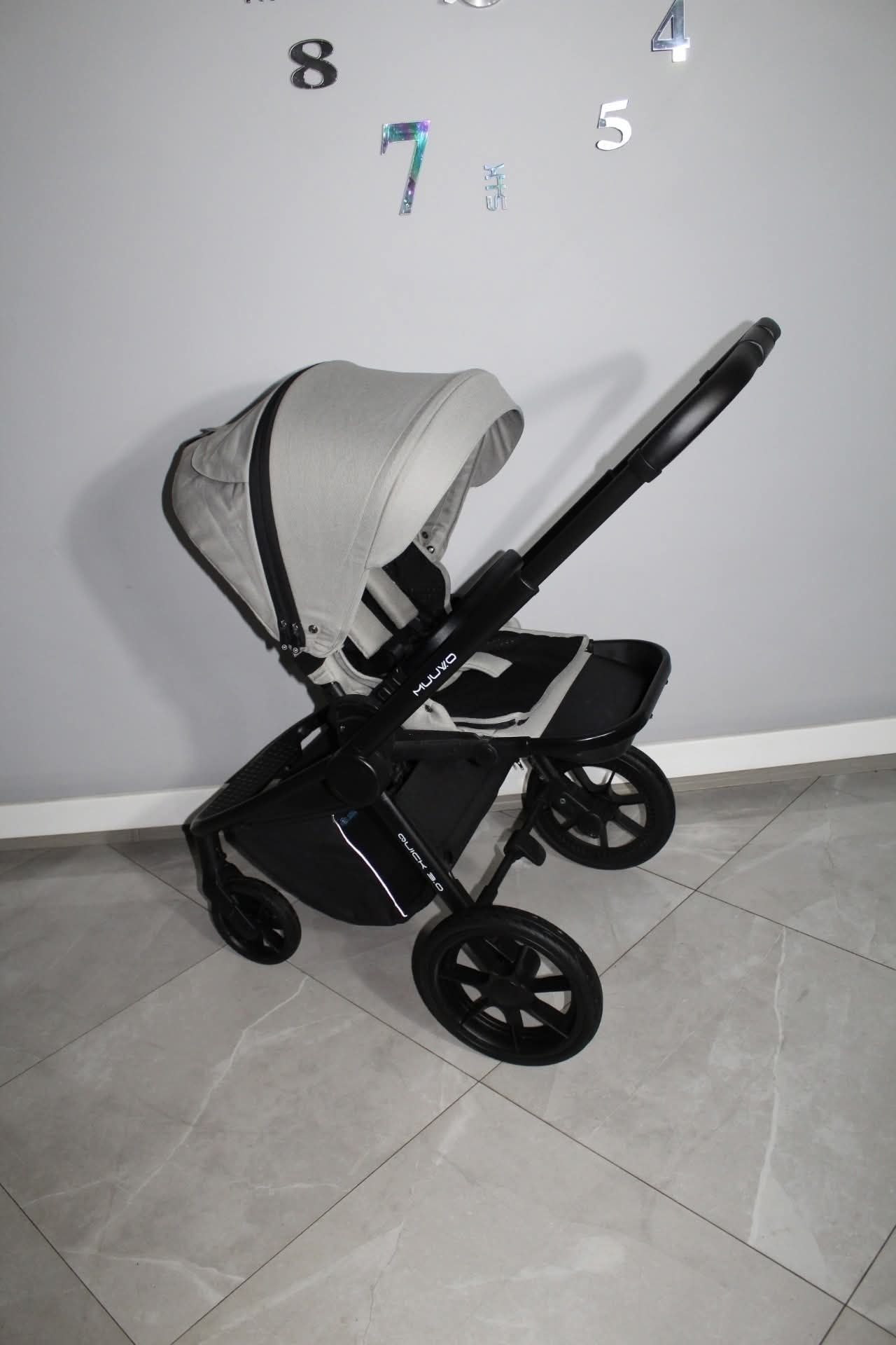 Stan Idealny! Wózek Muuvo Quick 3.0 Steel Grey