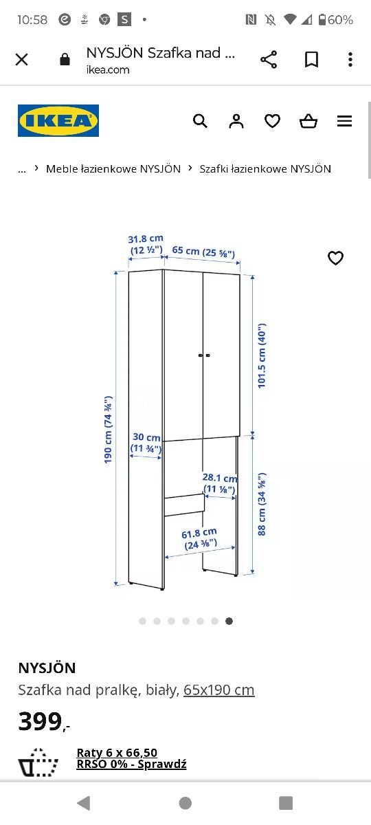 Półka nad pralkę Ikea nowa