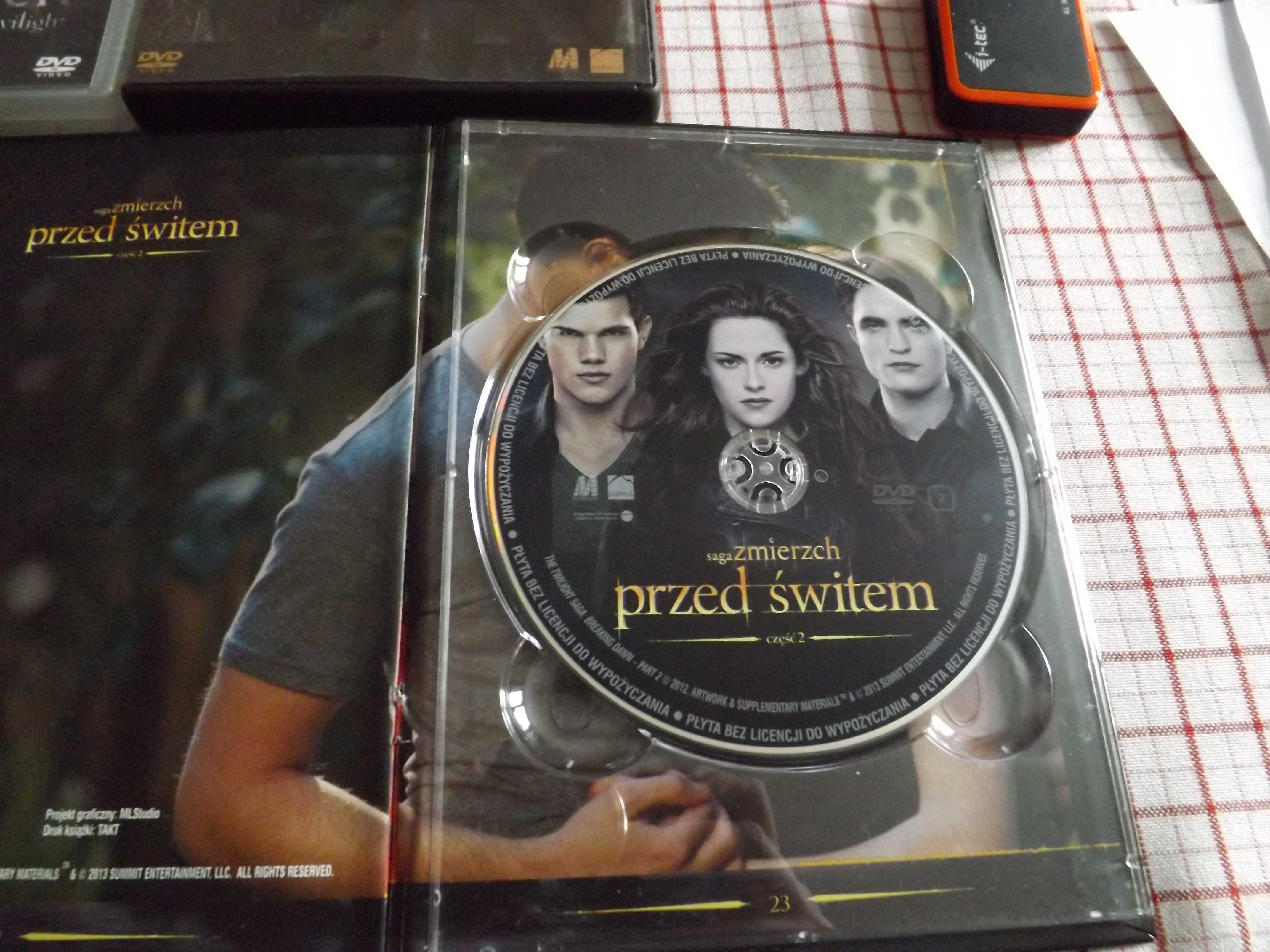 Zmierzch, saga , przed świtem 2, księżyc w nowiu . dvd , koncerty