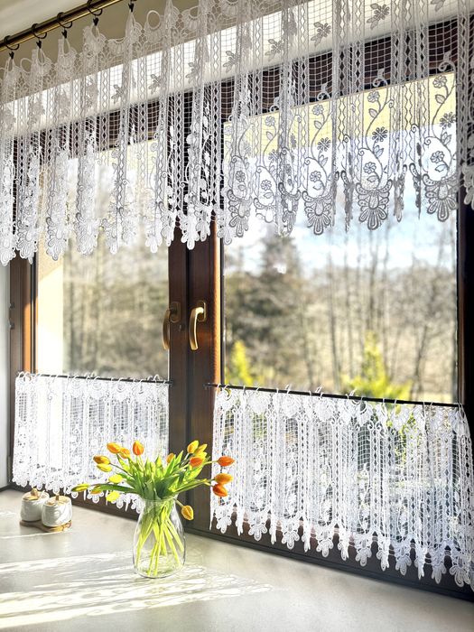 Zazdrostka Gipiura Biała Firanka Do Pokoju Do Kuchni Na Wymiar 40 wys