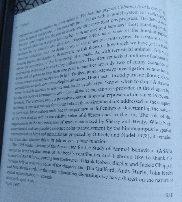 Livro "Spatial Representation in Animals" - Oxford University Press