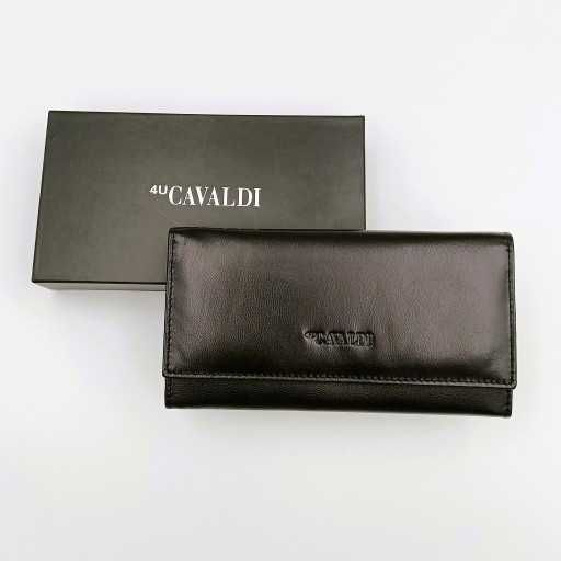 Portfel damski SKÓRA NATURALNA czarny pojemny jakość RFID prezent