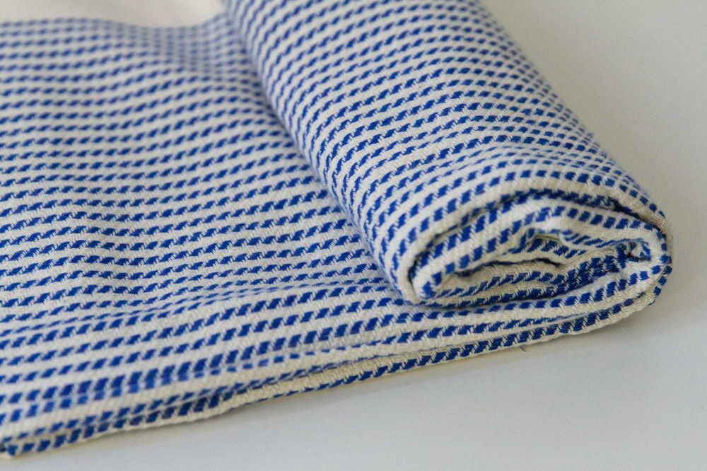 Wielofunkcyjny Bawełniany ręcznik Pestemal 100x180 niebiesko kremowy