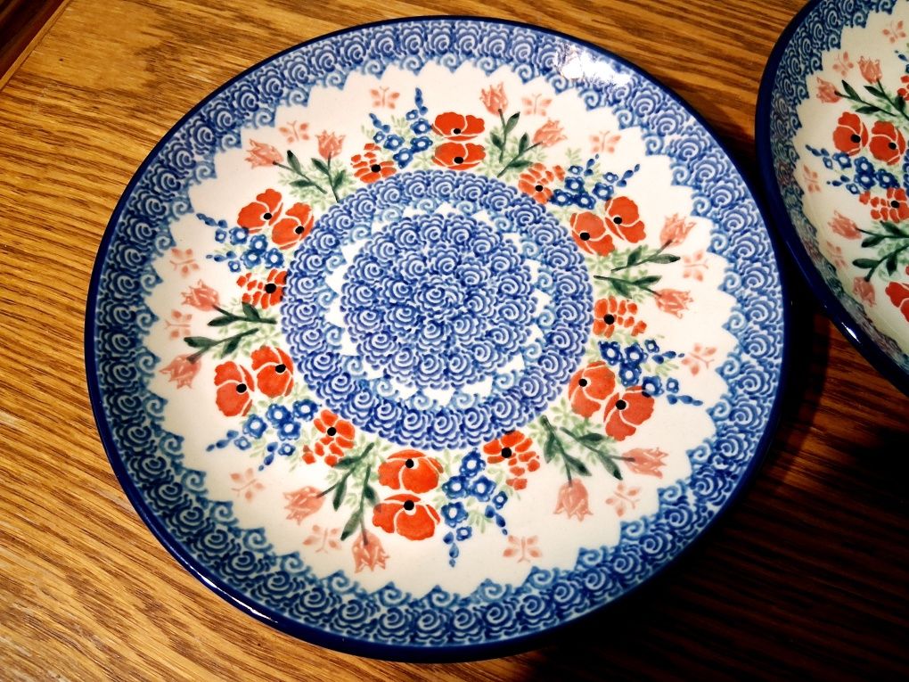 2 Talerze sniadaniowe 20cm GAT1 Ceramika Artystyczna Boleslawiec