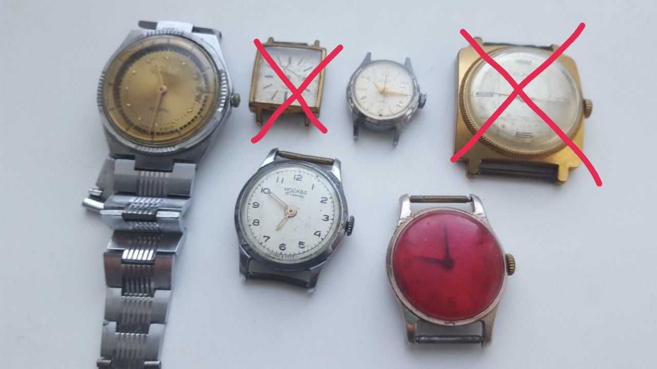 советские часы Слава, Москва, Зим, импортные часы Adidas, Asahi.