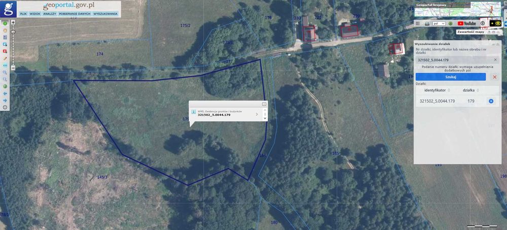 Działka siedliskowa w Wiele 1,72 ha, z wydanymi warunkami zabudowy.