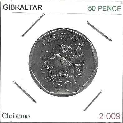 Gibraltar - - - 50 Pence - 2009 - - - Christmas - - - Moeda