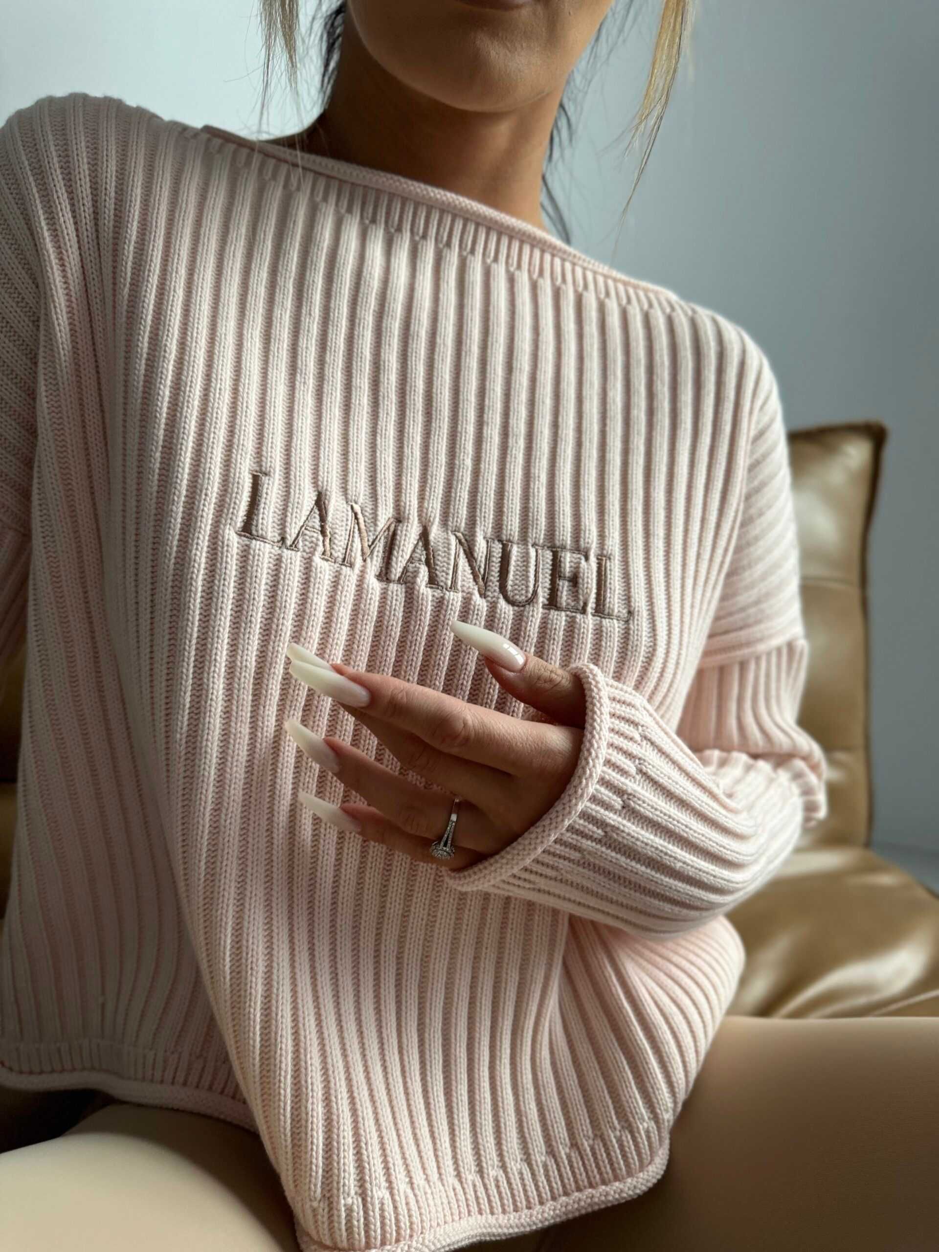 Sweter Forget me not puder La Manuel