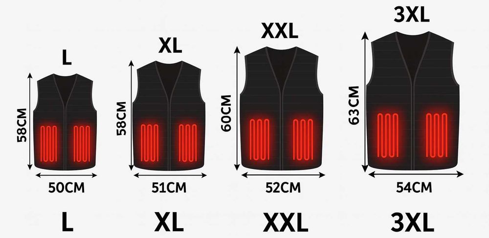 Жилетка с подогревом XL-4XL от повербанка, Безрукавка с подогревом