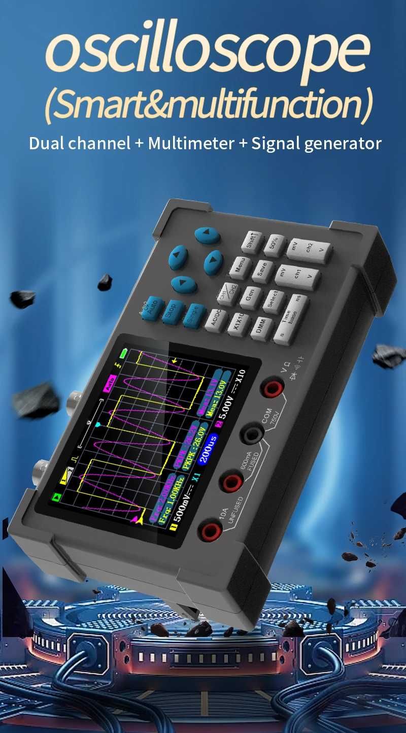 Осцилограф ZEEWEII DSO3D12, 120MHz + мультиметр, генератор