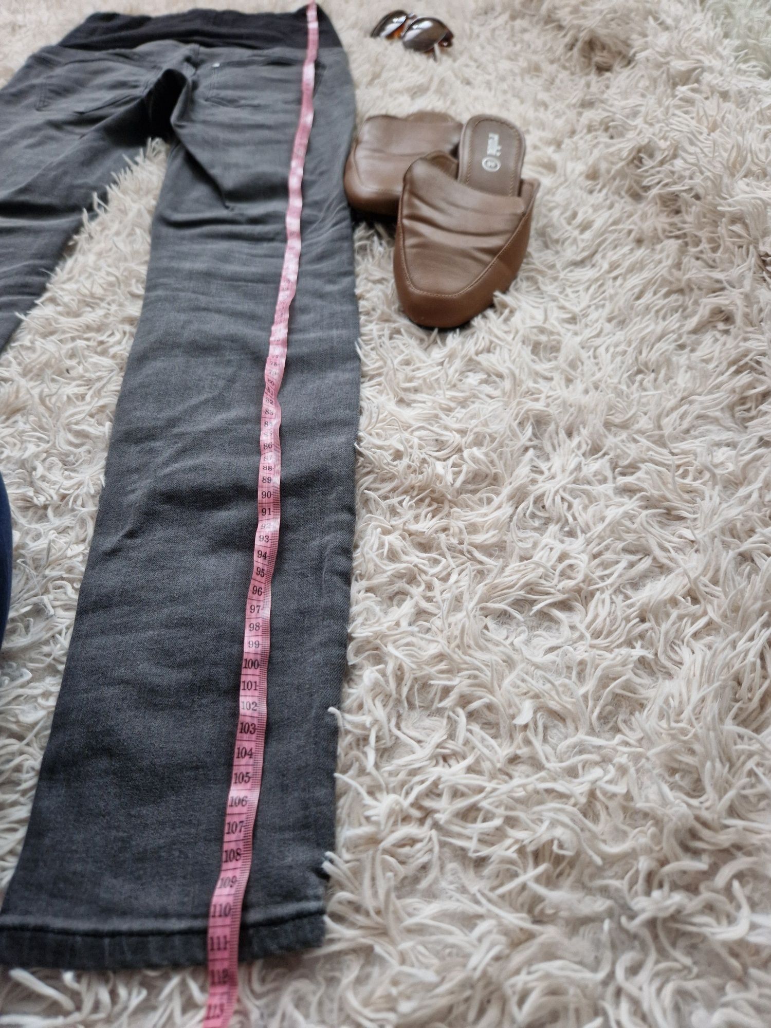 Szare spodnie ciążowe super skinny z wiskozą mama H&M