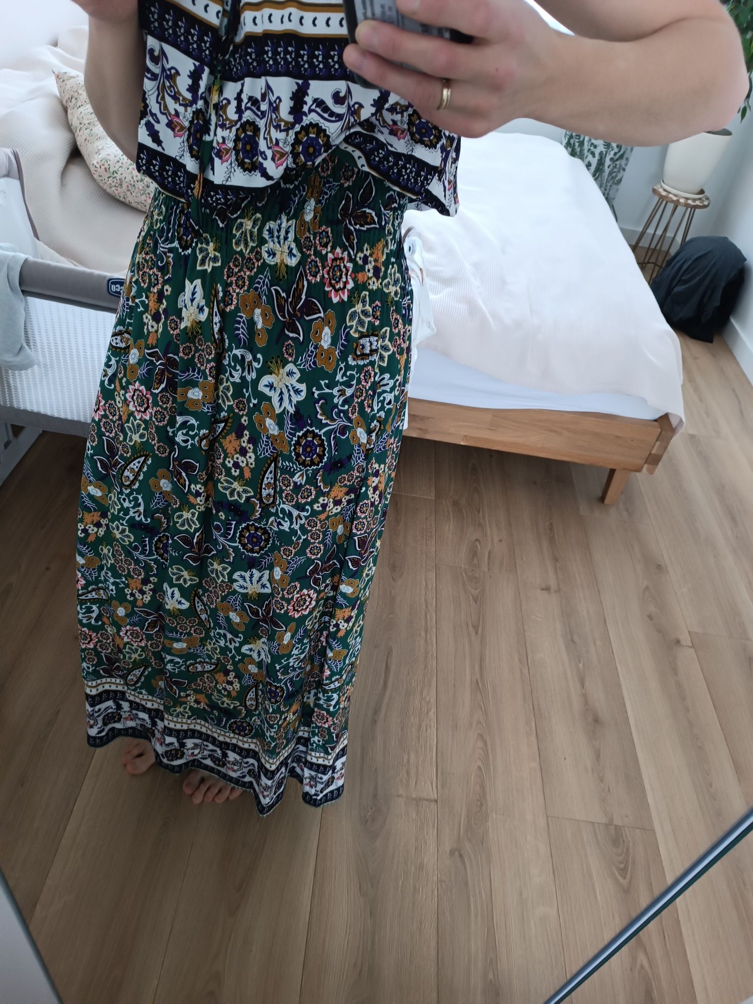 Sukienka Royal Fashion maxi zwiewna orientalna M/L bawełna