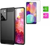Etui Carbon do Samsung Galaxy S21 Ultra + Szkło Hartowane na ekran